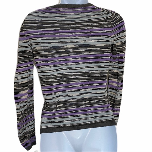 Missoni Purple and Gray striped Cardigan 44 - Picture 2 of 6